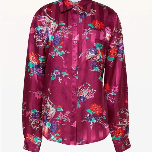 Juicy Couture Satin Swan Shirt size Large - Picture 2 of 3